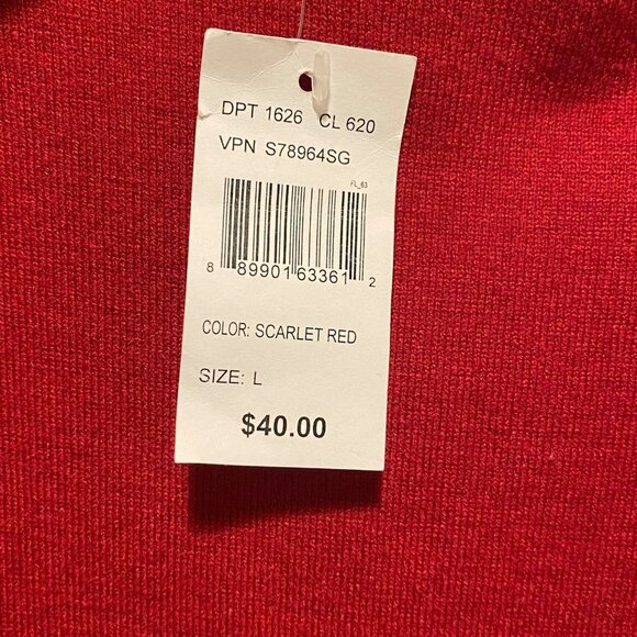 NWT Isela Scarlet Red Embellished Long Sleeve Round Neck Pullover Sweater Size L - Picture 4 of 6